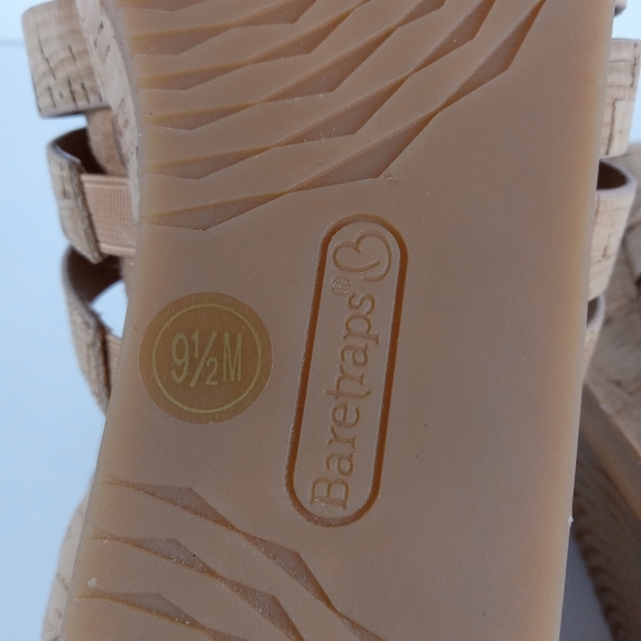 Baretraps Nickie Wedge Sandal Womens 9.5 Cork Hook And Loop Ankle Strap Comfort - Picture 10 of 10